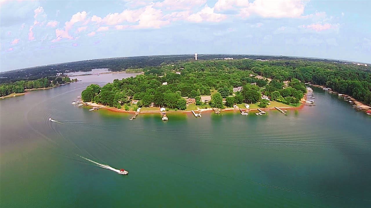 Aerial view of Huntersville NC near Lake Norman